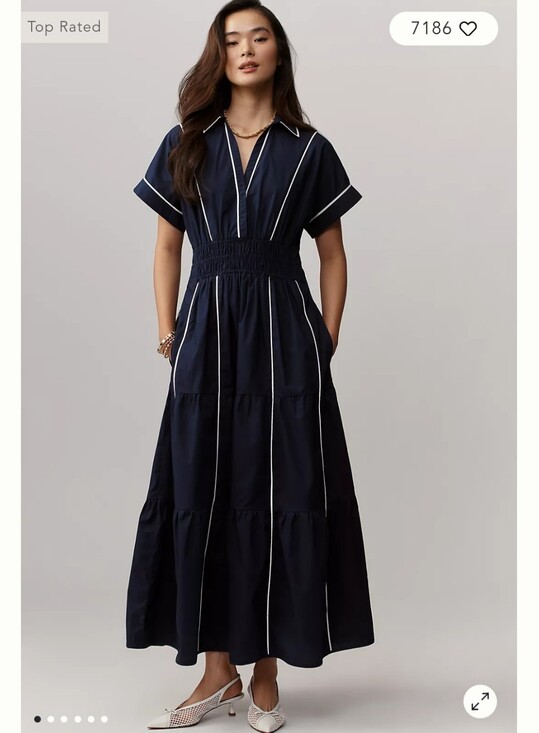 Dresses & Skirts - By Anthropologie Somerset Women's Navy Stripe Midi Dress